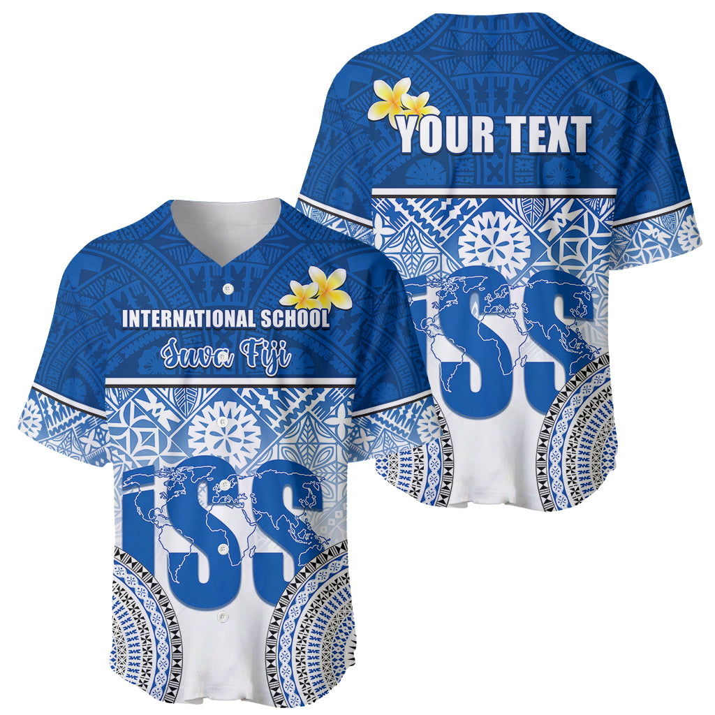 Personalized International School Suva Baseball Jersey With Fijian Tapa Pattern LT05 - Polynesian Pride