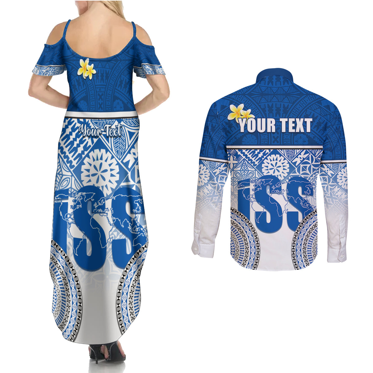 personalized-international-school-suva-couples-matching-summer-maxi-dress-and-long-sleeve-button-shirts-with-fijian-tapa-pattern
