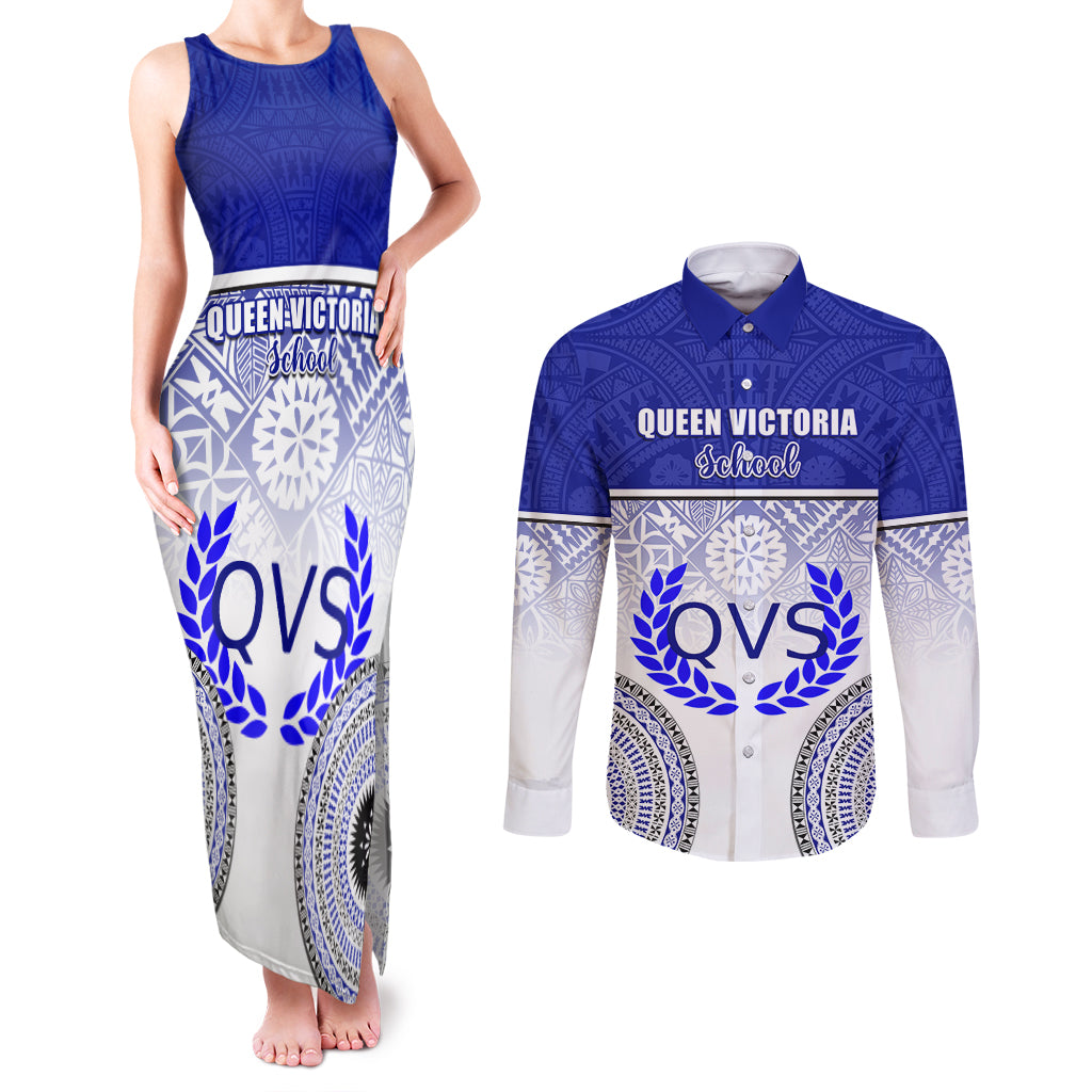 personalized-queen-victoria-school-couples-matching-tank-maxi-dress-and-long-sleeve-button-shirts-with-fijian-tapa-pattern
