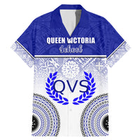 Personalized Queen Victoria School Family Matching Mermaid Dress and Hawaiian Shirt With Fijian Tapa Pattern LT05 Dad's Shirt - Short Sleeve Blue - Polynesian Pride