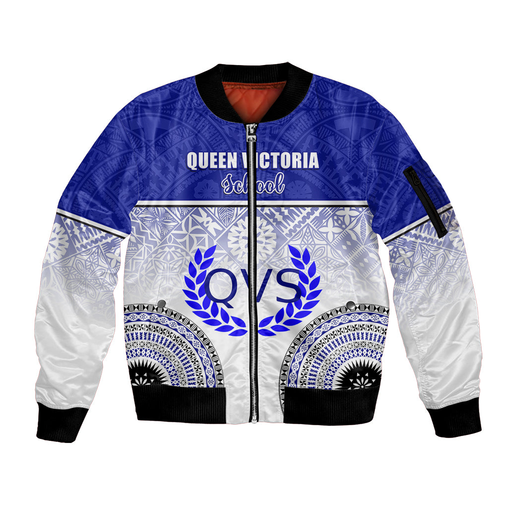personalized-queen-victoria-school-sleeve-zip-bomber-jacket-with-fijian-tapa-pattern