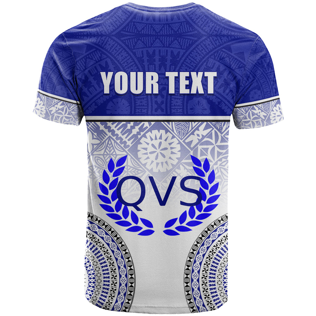 Personalized Queen Victoria School T Shirt With Fijian Tapa Pattern LT05 - Polynesian Pride