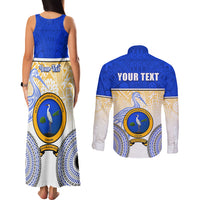 Personalized Ratu Kadavulevu School Couples Matching Tank Maxi Dress and Long Sleeve Button Shirts With Fijian Tapa Pattern LT05 - Polynesian Pride