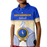 Personalized Ratu Kadavulevu School Kid Polo Shirt With Fijian Tapa Pattern LT05 Kid Blue - Polynesian Pride
