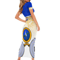 Personalized Ratu Kadavulevu School Short Sleeve Bodycon Dress With Fijian Tapa Pattern LT05 - Polynesian Pride