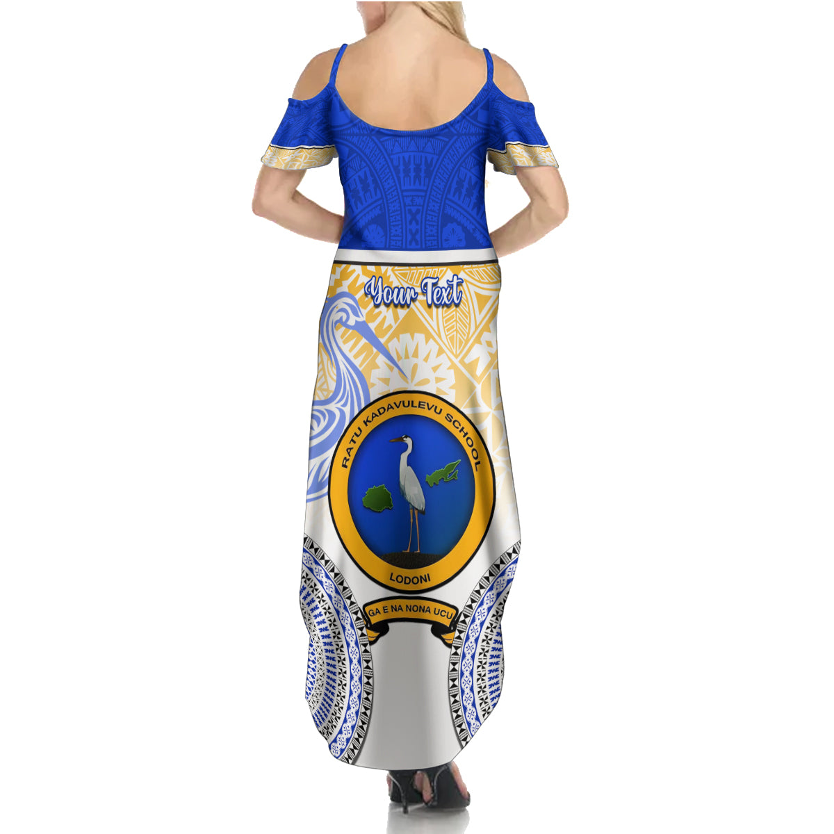 Personalized Ratu Kadavulevu School Summer Maxi Dress With Fijian Tapa Pattern LT05 - Polynesian Pride