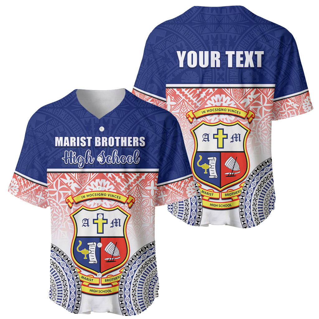Personalized Marist Brothers High School Baseball Jersey With Fijian Tapa Pattern LT05 - Polynesian Pride