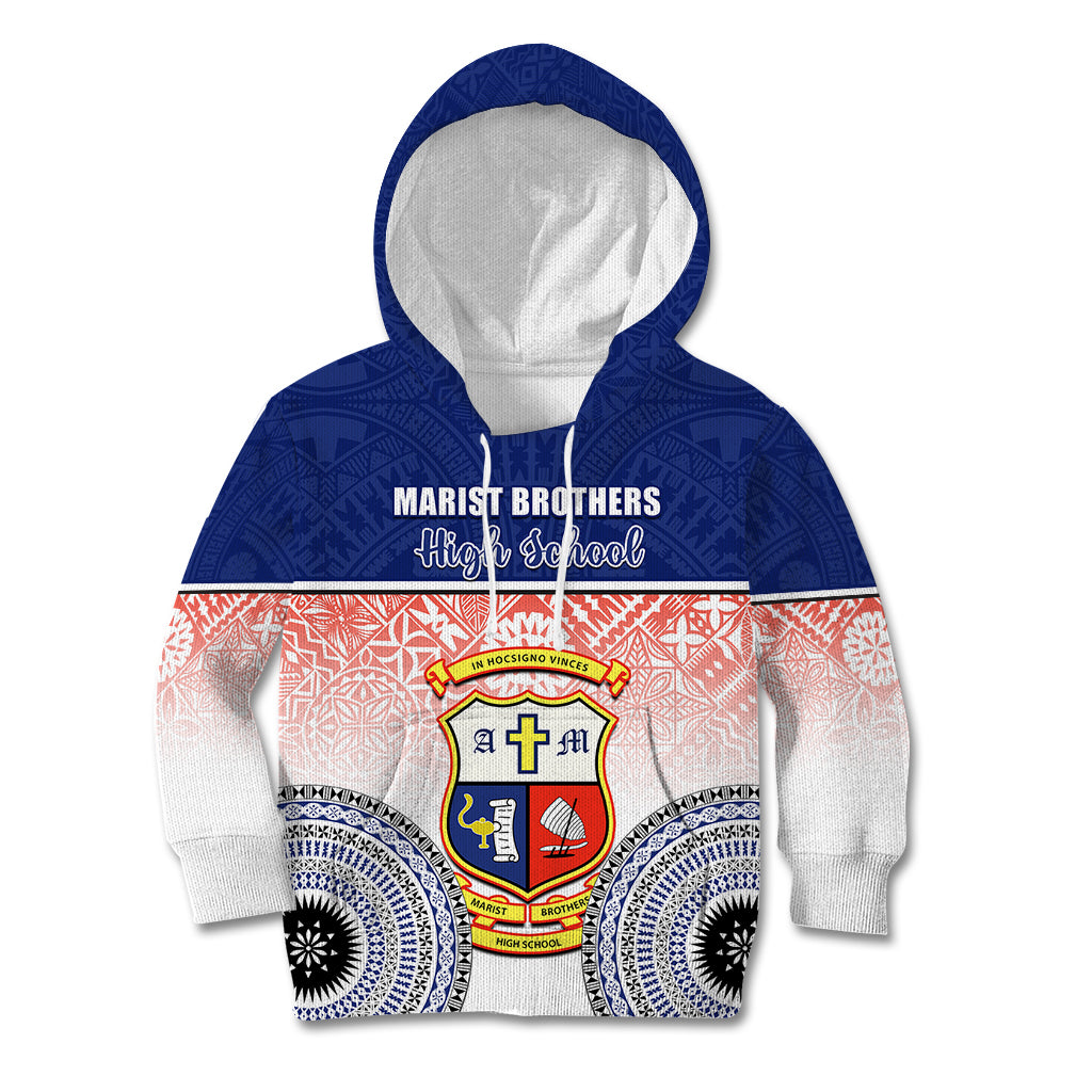 Personalized Marist Brothers High School Kid Hoodie With Fijian Tapa Pattern LT05 Hoodie Blue - Polynesian Pride