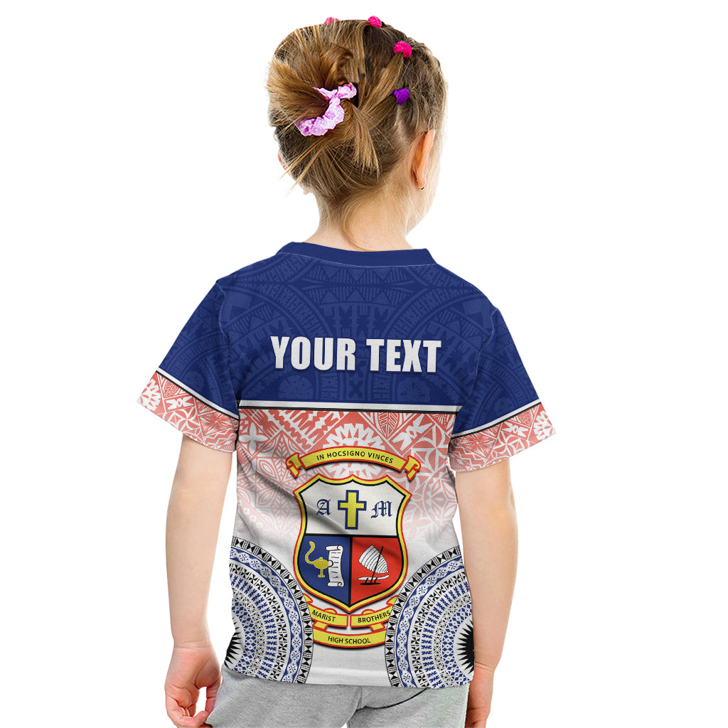 Personalized Marist Brothers High School Kid T Shirt With Fijian Tapa Pattern LT05 - Polynesian Pride