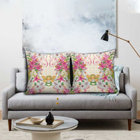 Hawaii Palaka Pillow Cover Yellow Tribal Pattern With Tropical Flowers LT05 - Polynesian Pride