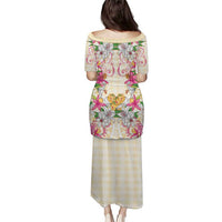 Hawaii Palaka Puletasi Yellow Tribal Pattern With Tropical Flowers LT05 - Polynesian Pride