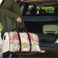 Hawaii Palaka Travel Bag Yellow Tribal Pattern With Tropical Flowers - Polynesian Pride