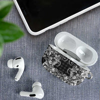 Hawaii Palaka AirPods Case Black Tribal Pattern With Tropical Flowers - Polynesian Pride