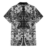 Hawaii Palaka Family Matching Mermaid Dress and Hawaiian Shirt Black Tribal Pattern With Tropical Flowers - Polynesian Pride