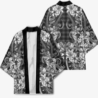 Hawaii Palaka Kimono Black Tribal Pattern With Tropical Flowers LT05 - Polynesian Pride