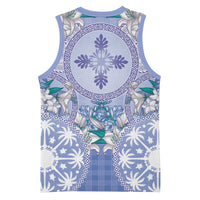 Hawaii Violet Palaka Basketball Jersey With Tapa Pattern Tropical Flowers LT05 - Polynesian Pride