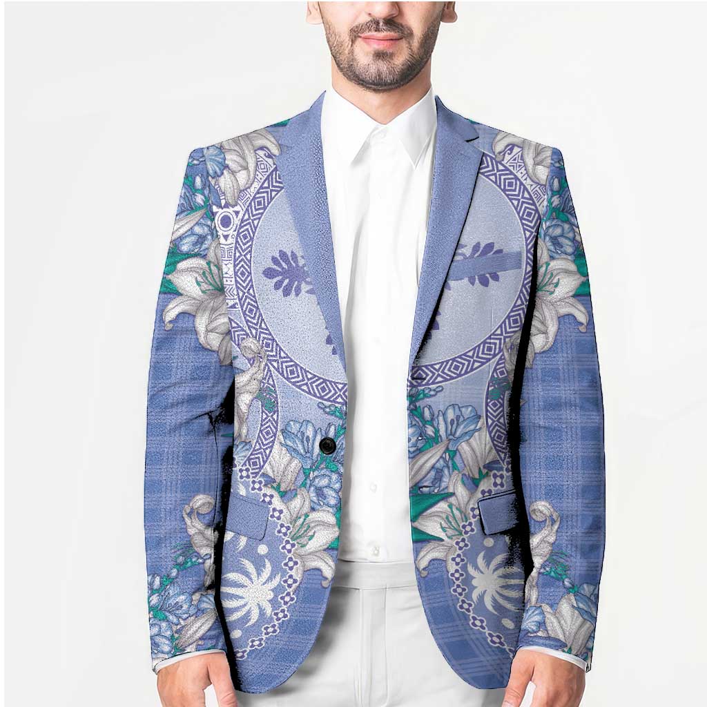 Hawaii Violet Palaka Blazer With Tapa Pattern Tropical Flowers LT05 - Polynesian Pride