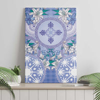 Hawaii Violet Palaka Canvas Wall Art With Tapa Pattern Tropical Flowers LT05 - Polynesian Pride