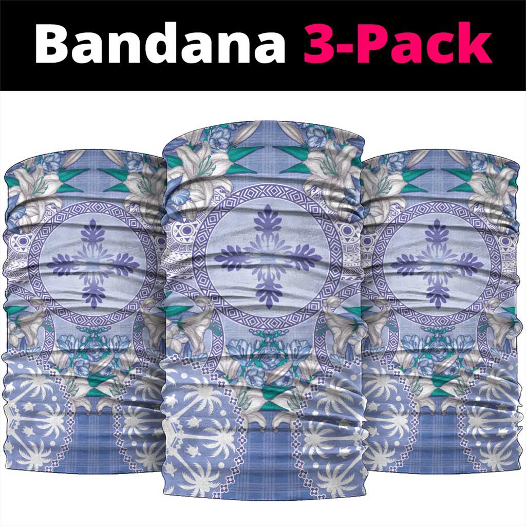 Hawaii Violet Palaka Neck Gaiter With Tapa Pattern Tropical Flowers LT05 package One Size: 25*50cm Violet - Polynesian Pride