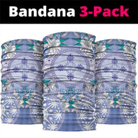 Hawaii Violet Palaka Neck Gaiter With Tapa Pattern Tropical Flowers LT05 package One Size: 25*50cm Violet - Polynesian Pride