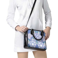 Hawaii Violet Palaka Shoulder Handbag With Tapa Pattern Tropical Flowers LT05 - Polynesian Pride
