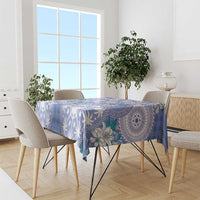 Hawaii Violet Palaka Tablecloth With Tapa Pattern Tropical Flowers LT05 - Polynesian Pride