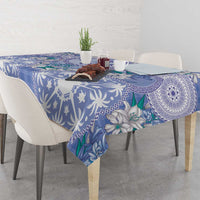 Hawaii Violet Palaka Tablecloth With Tapa Pattern Tropical Flowers LT05 - Polynesian Pride
