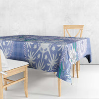 Hawaii Violet Palaka Tablecloth With Tapa Pattern Tropical Flowers LT05 - Polynesian Pride