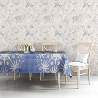 Hawaii Violet Palaka Tablecloth With Tapa Pattern Tropical Flowers LT05 - Polynesian Pride