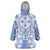 Hawaii Violet Palaka Wearable Blanket Hoodie With Tapa Pattern Tropical Flowers - Polynesian Pride