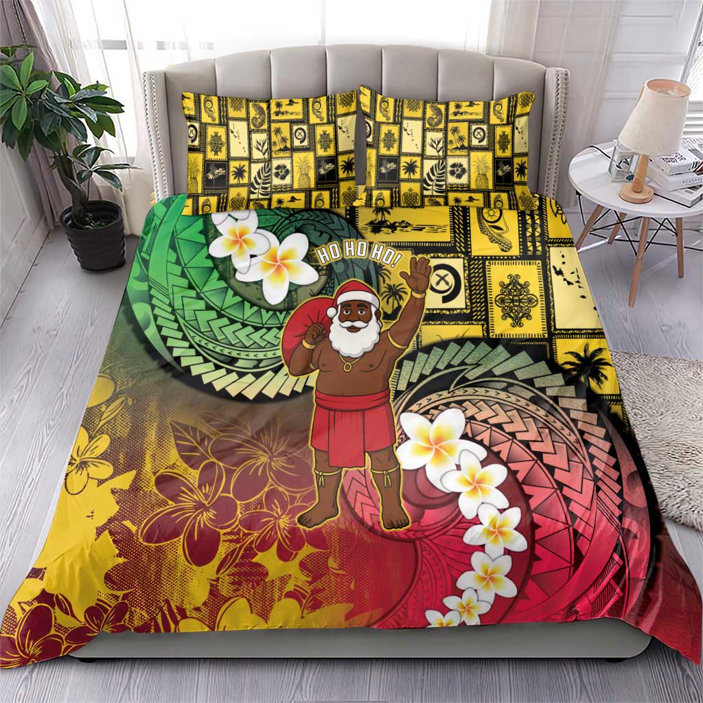 Vanuatu Christmas Bedding Set Ni-Van Santa Retro Style - Polynesian Pride