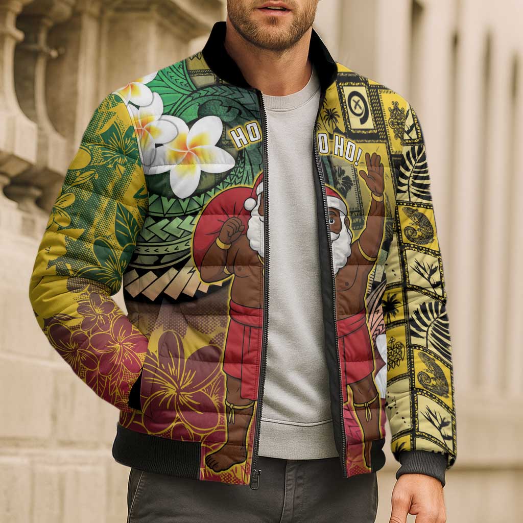 Vanuatu Christmas Bomber Puffer Jacket Ni-Van Santa Retro Style - Polynesian Pride
