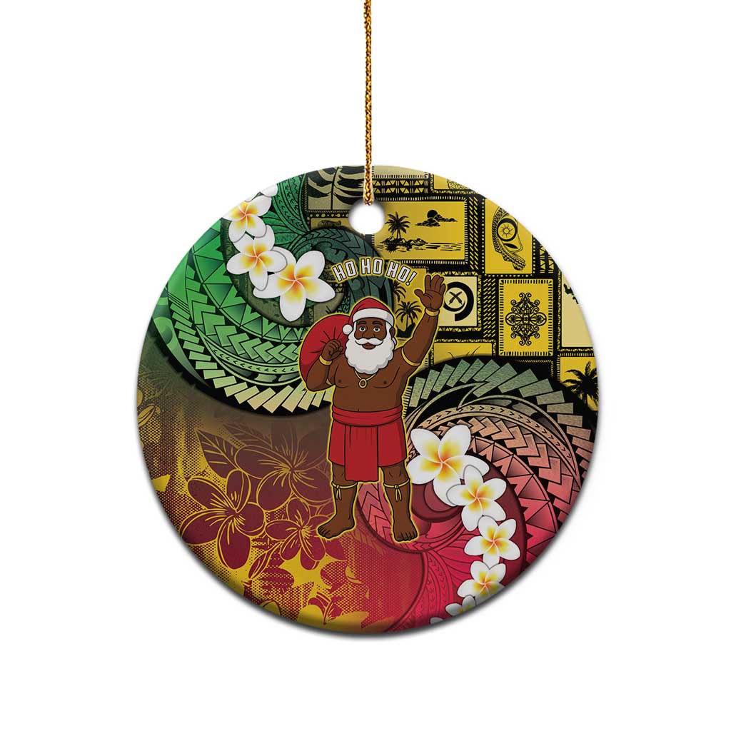 Vanuatu Christmas Ceramic Ornament Ni-Van Santa Retro Style - Polynesian Pride