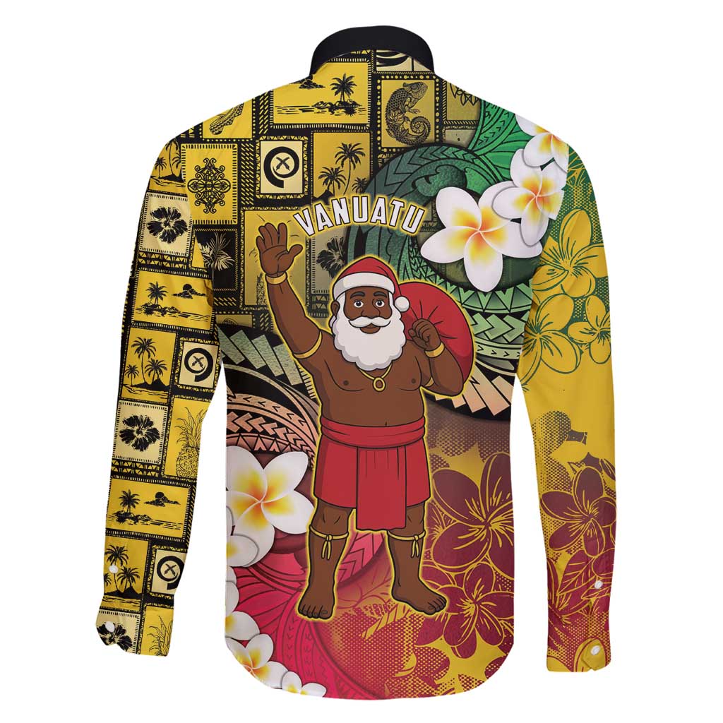 Vanuatu Christmas Family Matching Off Shoulder Short Dress and Hawaiian Shirt Ni-Van Santa Retro Style - Polynesian Pride