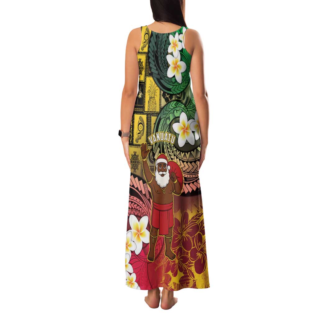 Vanuatu Christmas Family Matching Tank Maxi Dress and Hawaiian Shirt Ni-Van Santa Retro Style - Polynesian Pride
