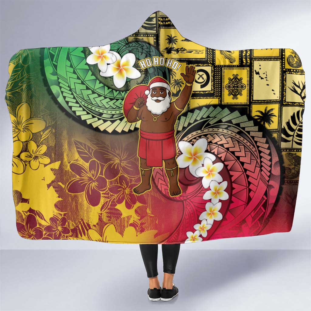 Vanuatu Christmas Hooded Blanket Ni-Van Santa Retro Style - Polynesian Pride
