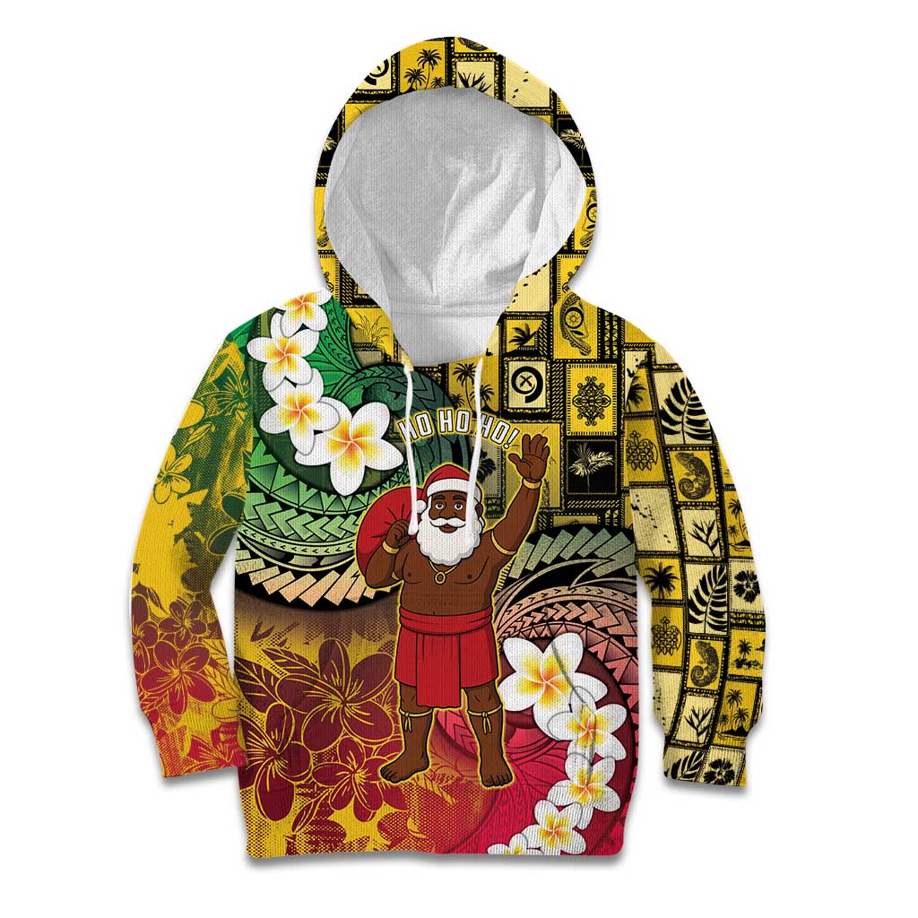 Vanuatu Christmas Kid Hoodie Ni-Van Santa Retro Style - Polynesian Pride