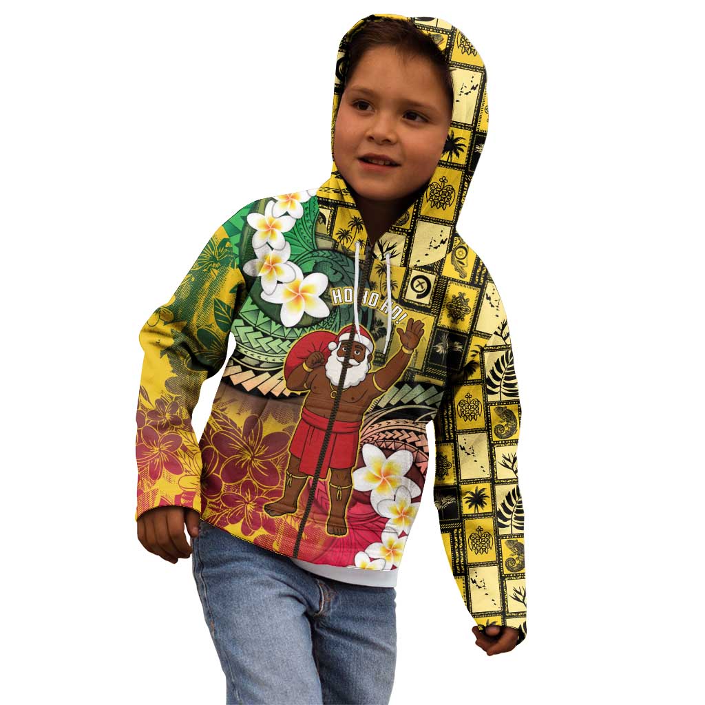 Vanuatu Christmas Kid Hoodie Ni-Van Santa Retro Style - Polynesian Pride