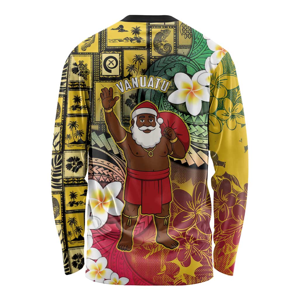 Vanuatu Christmas Long Sleeve Shirt Ni-Van Santa Retro Style - Polynesian Pride