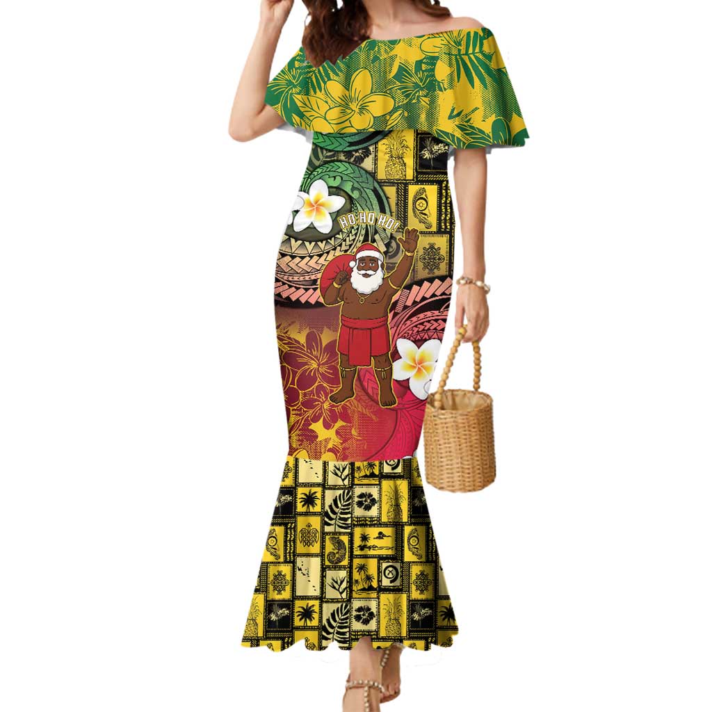 Vanuatu Christmas Mermaid Dress Ni-Van Santa Retro Style - Polynesian Pride