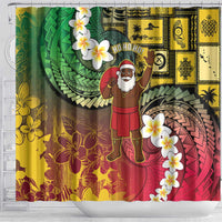 Vanuatu Christmas Shower Curtain Ni-Van Santa Retro Style - Polynesian Pride