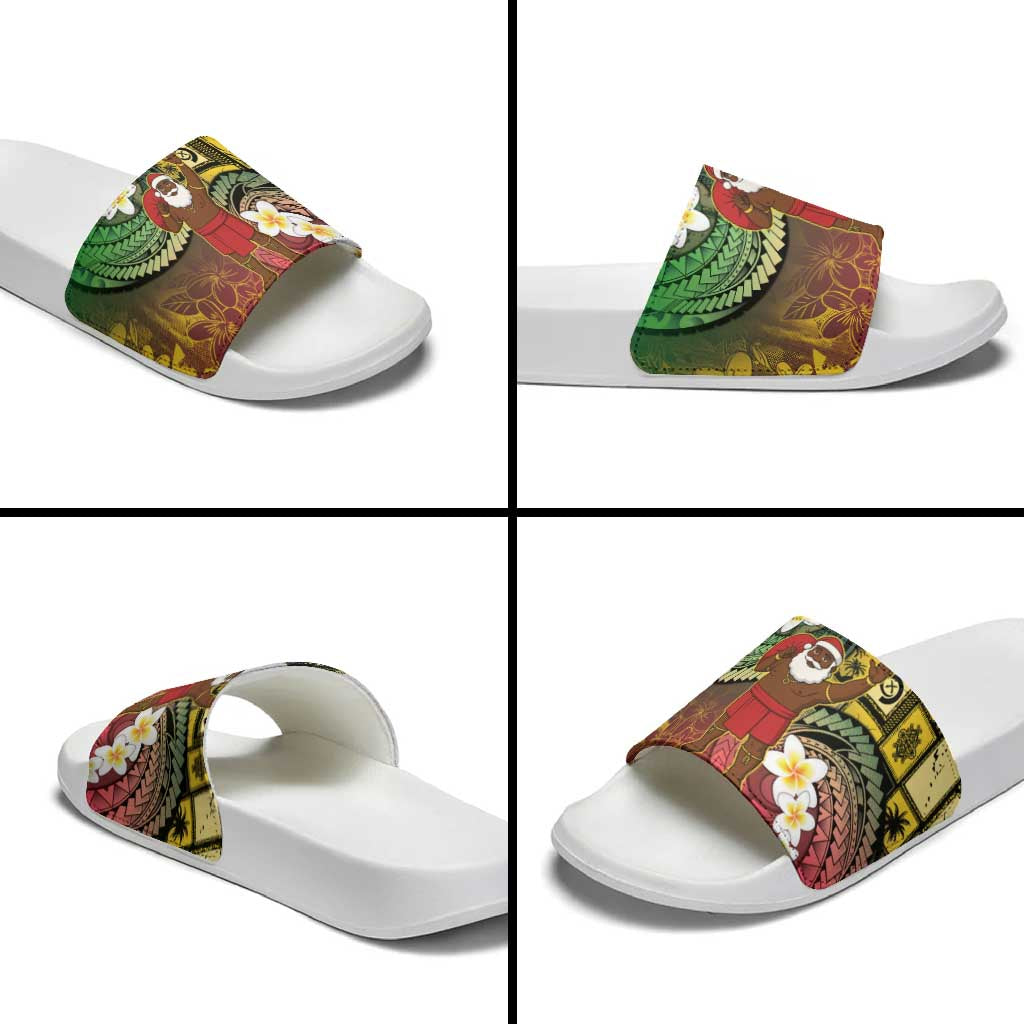 Vanuatu Christmas Slide Sandals Ni-Van Santa Retro Style - Polynesian Pride