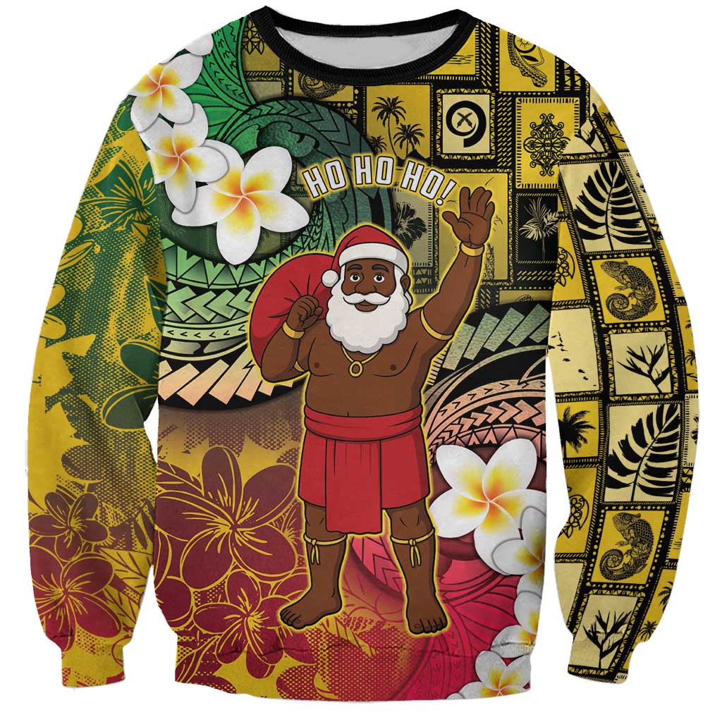 Vanuatu Christmas Sweatshirt Ni-Van Santa Retro Style - Polynesian Pride