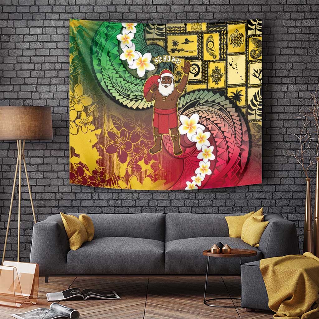 Vanuatu Christmas Tapestry Ni-Van Santa Retro Style - Polynesian Pride