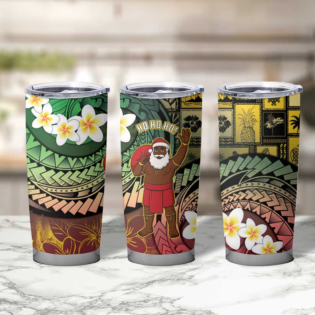 Vanuatu Christmas Tumbler Cup Ni-Van Santa Retro Style - Polynesian Pride