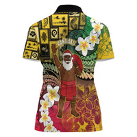 Vanuatu Christmas Women Polo Shirt Ni-Van Santa Retro Style - Polynesian Pride