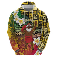 Vanuatu Christmas Zip Hoodie Ni-Van Santa Retro Style - Polynesian Pride