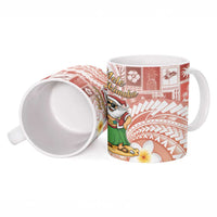 Hawaii Mele Kalikimaka Ceramic Mug Hula Santa Retro Style Red - Polynesian Pride