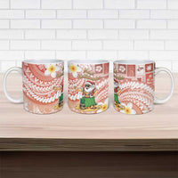 Hawaii Mele Kalikimaka Ceramic Mug Hula Santa Retro Style Red - Polynesian Pride