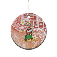 Hawaii Mele Kalikimaka Ceramic Ornament Hula Santa Retro Style Red - Polynesian Pride